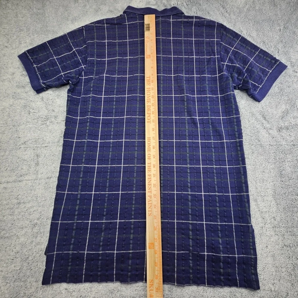 Vintage Polo Ralph Lauren Mens Large Windowpane Plaid Polo Shirt Made In USA Ivy